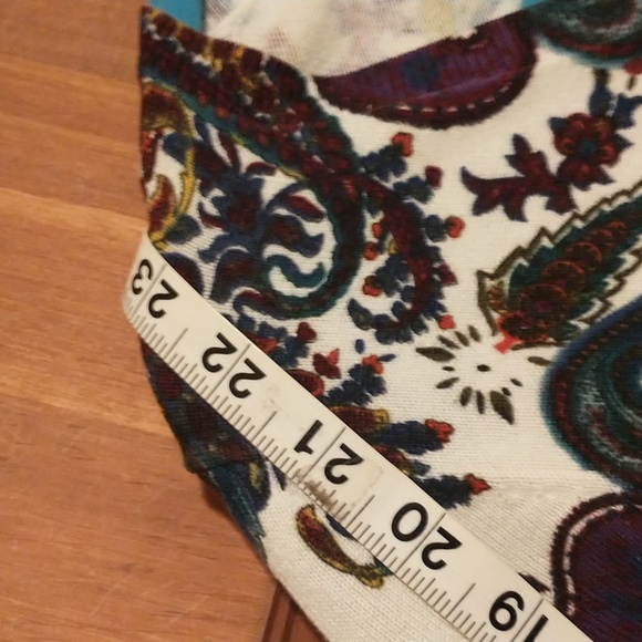 Talbots woman's size SP pullover cotton paisley v-neck knit top - Picture 5 of 10